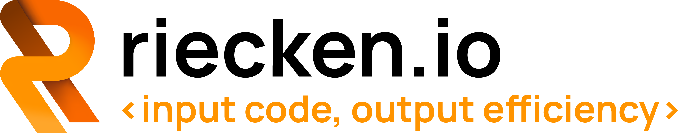 Logo: riecken.io - input code, output efficiency